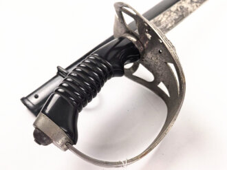 Bayern, Kavallerie Degen KD89 für einen Angehörigen im " königlich bayrischen 2. Ulanen Regiment König"  Doppelseitig Geäzte Klinge, , die Scheide alt überlackiert