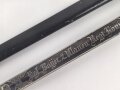 Bayern, Kavallerie Degen KD89 für einen Angehörigen im " königlich bayrischen 2. Ulanen Regiment König"  Doppelseitig Geäzte Klinge, , die Scheide alt überlackiert