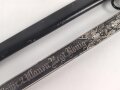 Bayern, Kavallerie Degen KD89 für einen Angehörigen im " königlich bayrischen 2. Ulanen Regiment König"  Doppelseitig Geäzte Klinge, , die Scheide alt überlackiert