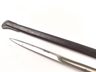 Preußen, Kavallerie Degen KD89 für einen Angehörigen im " Husaren Regiment No. 16"  Doppelseitig Geäzte Klinge, Klingenschraube anscheinend verkantet eingedreht, Griff wackelt