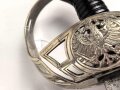 Preußen, Kavallerie Degen KD89 für einen Angehörigen im " Husaren Regiment No. 16"  Doppelseitig Geäzte Klinge, Klingenschraube anscheinend verkantet eingedreht, Griff wackelt