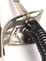 Preußen, Kavallerie Degen KD89 für einen Angehörigen im " Husaren Regiment No. 16"  Doppelseitig Geäzte Klinge, Klingenschraube anscheinend verkantet eingedreht, Griff wackelt