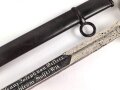 Preußen, Kavallerie Degen KD89 für einen Angehörigen im " Husaren Regiment No. 16"  Doppelseitig Geäzte Klinge, Klingenschraube anscheinend verkantet eingedreht, Griff wackelt