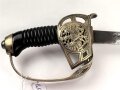 Preußen, Kavallerie Degen KD89 für einen Angehörigen im " Husaren Regiment No. 7"  Doppelseitig Geäzte Klinge, die Scheide original lackiert. Das Griffstück mit Reparaturstelle
