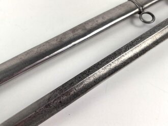 Preußen, Kavallerie Degen KD89 . Gereinigtes Stück , die doppelseitig geätzte Klinge verputzt