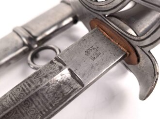 Preußen, Kavallerie Degen KD89 . Gereinigtes Stück , die doppelseitig geätzte Klinge verputzt