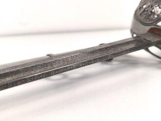 Preußen, Kavallerie Degen KD89 . Gereinigtes Stück , die doppelseitig geätzte Klinge verputzt