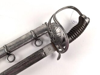 Preußen, Kavallerie Degen KD89 . Gereinigtes Stück , die doppelseitig geätzte Klinge verputzt