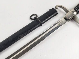 Reichswehr und frühe Wehrmacht,  Extrasäbel für Mannschaften und Unteroffiziere. Saubere Klinge von Ernst Pack & Söhne mbH Waffenfabrik Solingen, Scheide Originallack, guter Gesamtzustand