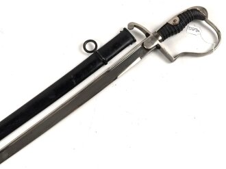 Preußen,  Artillerie Säbel Modell 1848 , Eigentumstück mit sauberer " Eisenhauer" Klinge. Die Scheide original lackiert