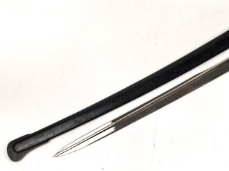 Preußen,  Artillerie Säbel Modell 1848 , Eigentumstück mit sauberer " Eisenhauer" Klinge. Die Scheide original lackiert