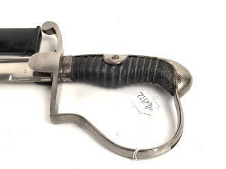 Preußen,  Artillerie Säbel Modell 1848 , Eigentumstück mit sauberer " Eisenhauer" Klinge. Die Scheide original lackiert