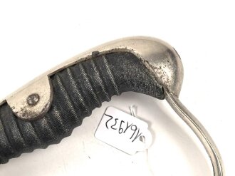 Preußen,  Artillerie Säbel Modell 1848 , Eigentumstück mit sauberer " Eisenhauer" Klinge. Die Scheide original lackiert