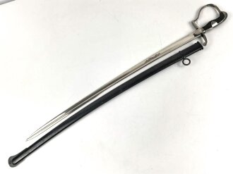 Preußen,  Artillerie Säbel Modell 1848 , Eigentumstück mit sauberer " Eisenhauer" Klinge. Die Scheide original lackiert