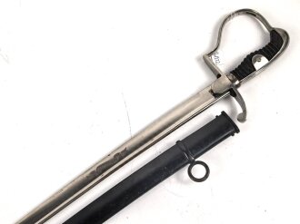 Preußen,  Artillerie Säbel Modell 1848 , Eigentumstück mit sauberer " Eisenhauer" Klinge. Die Scheide original lackiert