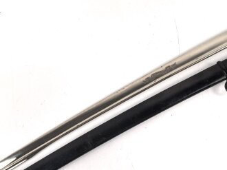 Preußen,  Artillerie Säbel Modell 1848 , Eigentumstück mit sauberer " Eisenhauer" Klinge. Die Scheide original lackiert