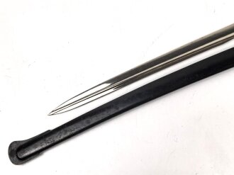 Preußen,  Artillerie Säbel Modell 1848 , Eigentumstück mit sauberer " Eisenhauer" Klinge. Die Scheide original lackiert