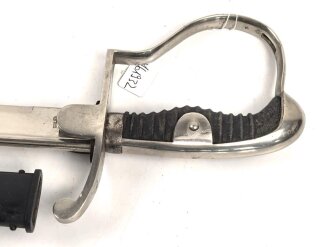 Preußen,  Artillerie Säbel Modell 1848 , Eigentumstück mit sauberer " Eisenhauer" Klinge. Die Scheide original lackiert