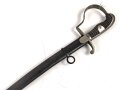 Preußen,  Artillerie Säbel Modell 1848 , Eigentumstück mit verputzter, beidseitiger Klingenätzung. Die Scheide original brüniert