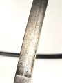 Preußen,  Artillerie Säbel Modell 1848 , Eigentumstück mit verputzter, beidseitiger Klingenätzung. Die Scheide original brüniert