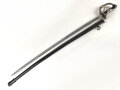 Preußen,  Kavallerie Säbel Modell 1852/ 79. Eigentumstück mit beidseitig geätzter Klinge und Klappbügelgefäß. In Teilen überarbeitetes Stück mit ordentlichem Gesamteindruck
