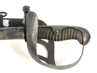 Preußen,  Kavallerie Säbel Modell 1952/ 79. Eigentumstück mit Pfeife, sogenannter "Feldwebelsäbel" Gereinigtes Stück, die Scheide neuzeitlich lackiert