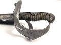 Preußen,  Kavallerie Säbel Modell 1852/ 79. Eigentumstück mit Pfeife, sogenannter "Feldwebelsäbel" Gereinigtes Stück, die Scheide neuzeitlich lackiert