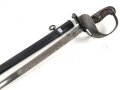 Preußen,  Kavallerie Säbel Modell 1952/ 79. Eigentumstück mit Pfeife, sogenannter "Feldwebelsäbel" Gereinigtes Stück, die Scheide neuzeitlich lackiert