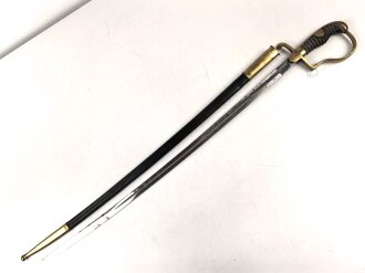 Preußen Säbel, höchstwahrscheinlich für Polizei. Doppelseitige Klingenätzung, guter Gesamtzustand