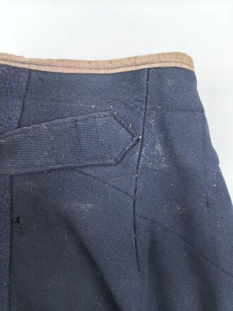 Kaiserreich, dunkelblaue Hose für berittene . Eigentumstück in Offiziersqualität. Getragen, ungereinigt