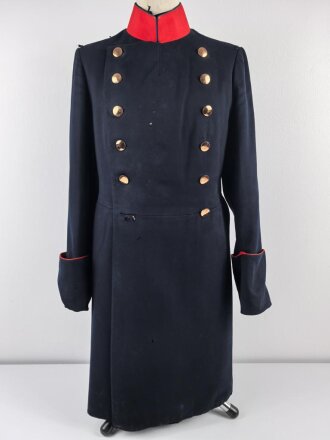Kaiserreich, dunkelblauer Überrock in bescheidenem Zustand, Schneideretikett aus Münster in Westfalen