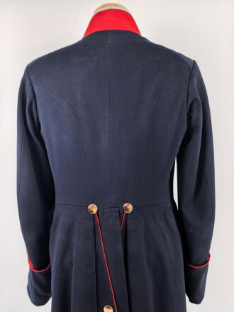 Kaiserreich, dunkelblauer Überrock in bescheidenem Zustand, Schneideretikett aus Münster in Westfalen