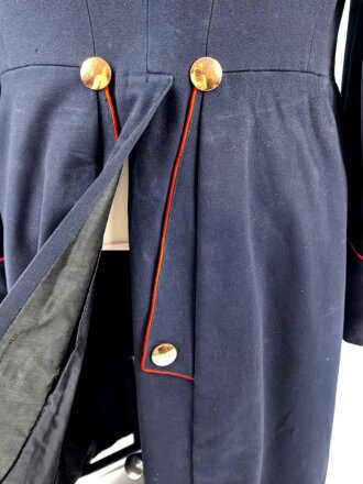 Kaiserreich, dunkelblauer Überrock in bescheidenem Zustand, Schneideretikett aus Münster in Westfalen