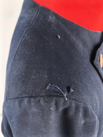 Kaiserreich, dunkelblauer Überrock in bescheidenem Zustand, Schneideretikett aus Münster in Westfalen