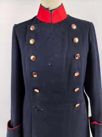 Kaiserreich, dunkelblauer Überrock in bescheidenem Zustand, Schneideretikett aus Münster in Westfalen