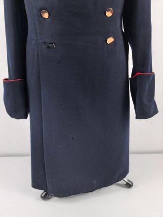 Kaiserreich, dunkelblauer Überrock in bescheidenem Zustand, Schneideretikett aus Münster in Westfalen
