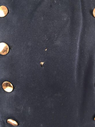 Kaiserreich, dunkelblauer Überrock in bescheidenem Zustand, Schneideretikett aus Münster in Westfalen