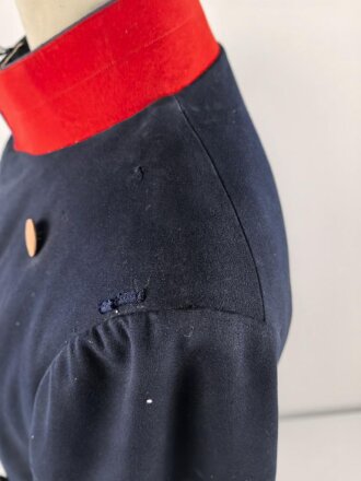 Kaiserreich, dunkelblauer Überrock in bescheidenem Zustand, Schneideretikett aus Münster in Westfalen