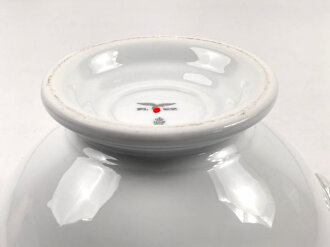 Luftwaffe, Kantinenporzellan große Terrine mit Löwenköpfen, Durchmesser etwa 24cm, Hersteller Heinrich Bavaria 1940. Gebraucht