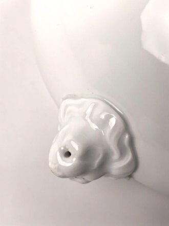 Luftwaffe, Kantinenporzellan große Terrine mit Löwenköpfen, Durchmesser etwa 24cm, Hersteller Heinrich Bavaria 1940. Gebraucht