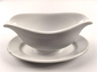 Heer, Kantinenporzellan Sauciere, Hersteller H & C Selb Bavaria Heinrich 1939. Gesamtlänge 25cm, gebraucht