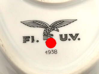 Luftwaffe, Kantinenporzellan Sauciere, Hersteller Bauscher Weiden 1938. Gesamtlänge 25cm, gebraucht