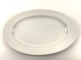 Luftwaffe, Kantinenporzellan, große Vorlegeplatte, Gesamtlänge 41cm, Hersteller Bavaria 1942. Gebraucht