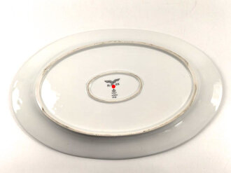 Luftwaffe, Kantinenporzellan, große Vorlegeplatte, Gesamtlänge 41cm, Hersteller Bavaria 1942. Gebraucht