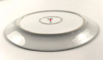 Luftwaffe, Kantinenporzellan, große Vorlegeplatte, Gesamtlänge 41cm, Hersteller Bavaria 1942. Gebraucht