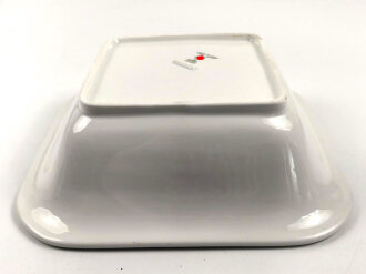 Heer, Kantinenporzellan große, eckige Schale, Kantenlänge 26cm, Hersteller Rosenthal Selb Germany 1942. Gebraucht