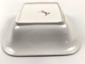 Heer, Kantinenporzellan große, eckige Schale, Kantenlänge 26cm, Hersteller Rosenthal Selb Germany 1942. Gebraucht