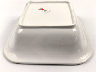 Heer, Kantinenporzellan große, eckige Schale, Kantenlänge 26cm, Hersteller Rosenthal Selb Germany 1942. Gebraucht