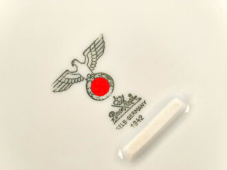 Heer, Kantinenporzellan große, eckige Schale, Kantenlänge 26cm, Hersteller Rosenthal Selb Germany 1942. Gebraucht