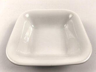 Luftwaffe, Kantinenporzellan große, eckige Schale, Kantenlänge 26cm, Hersteller Krautheim Selb Bavaria 1938. Gebraucht